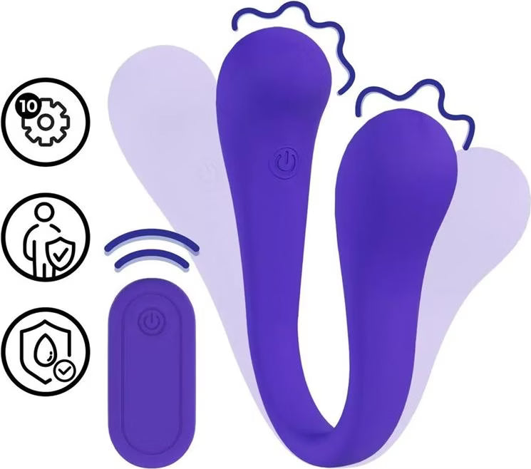 Dual-ended Bendable Vibe with Remote Control - Purple
