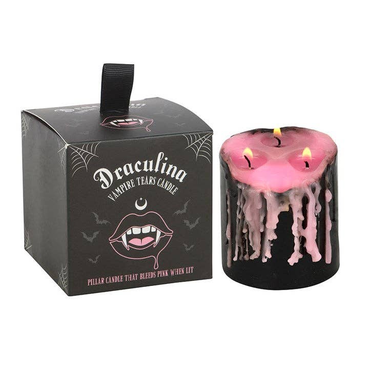 Small Pink Vampire Tears Pillar Candle