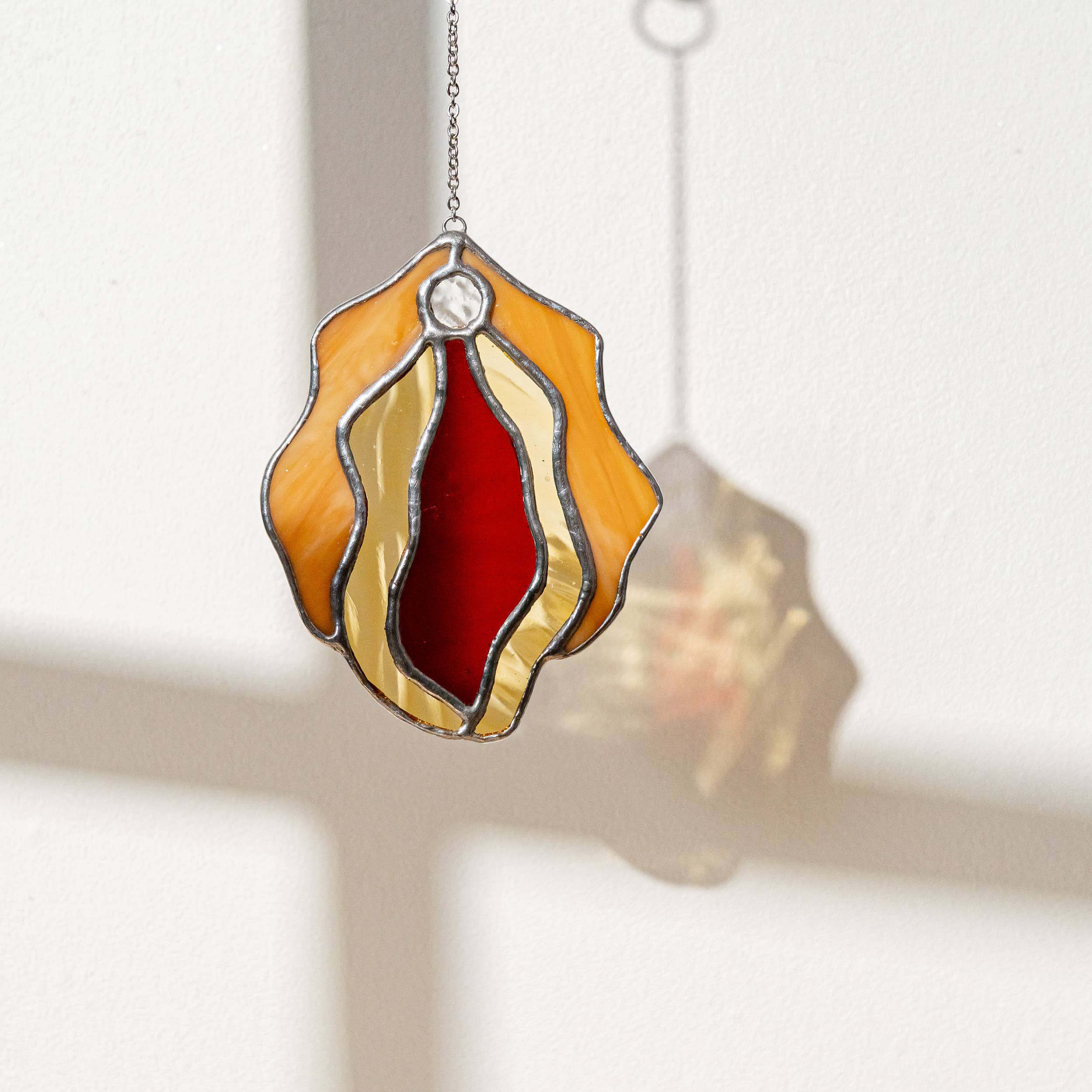 Stained Glass Vulva - Gold / Yellow / Red
