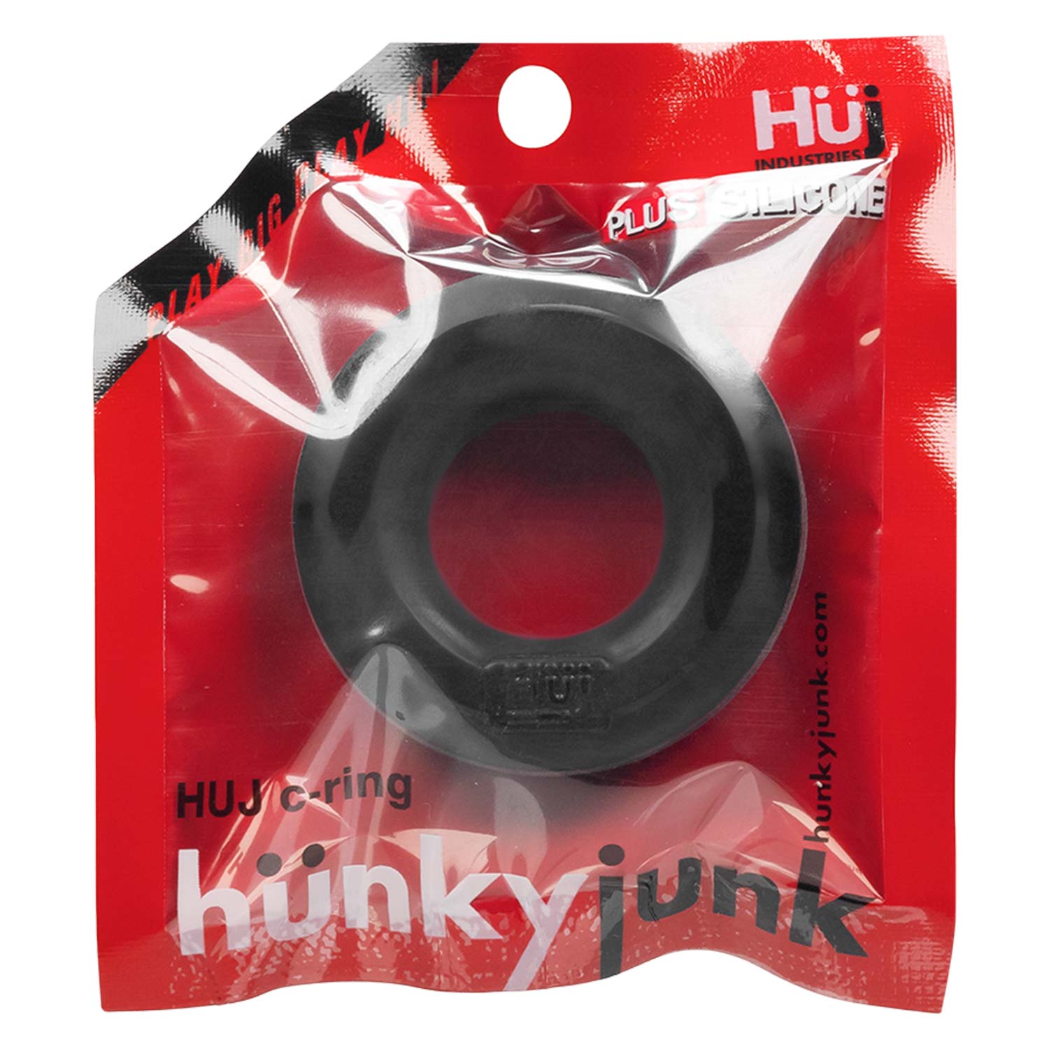 Huj Cockring Single - Black Tar - Hunky Junk