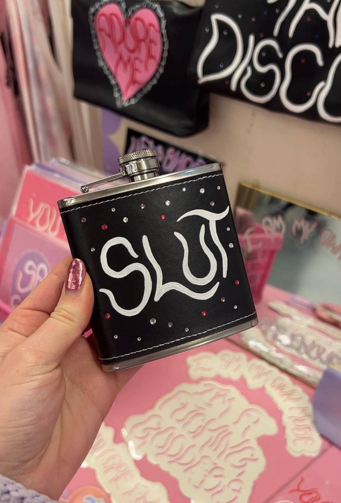 Black slut hipflask
