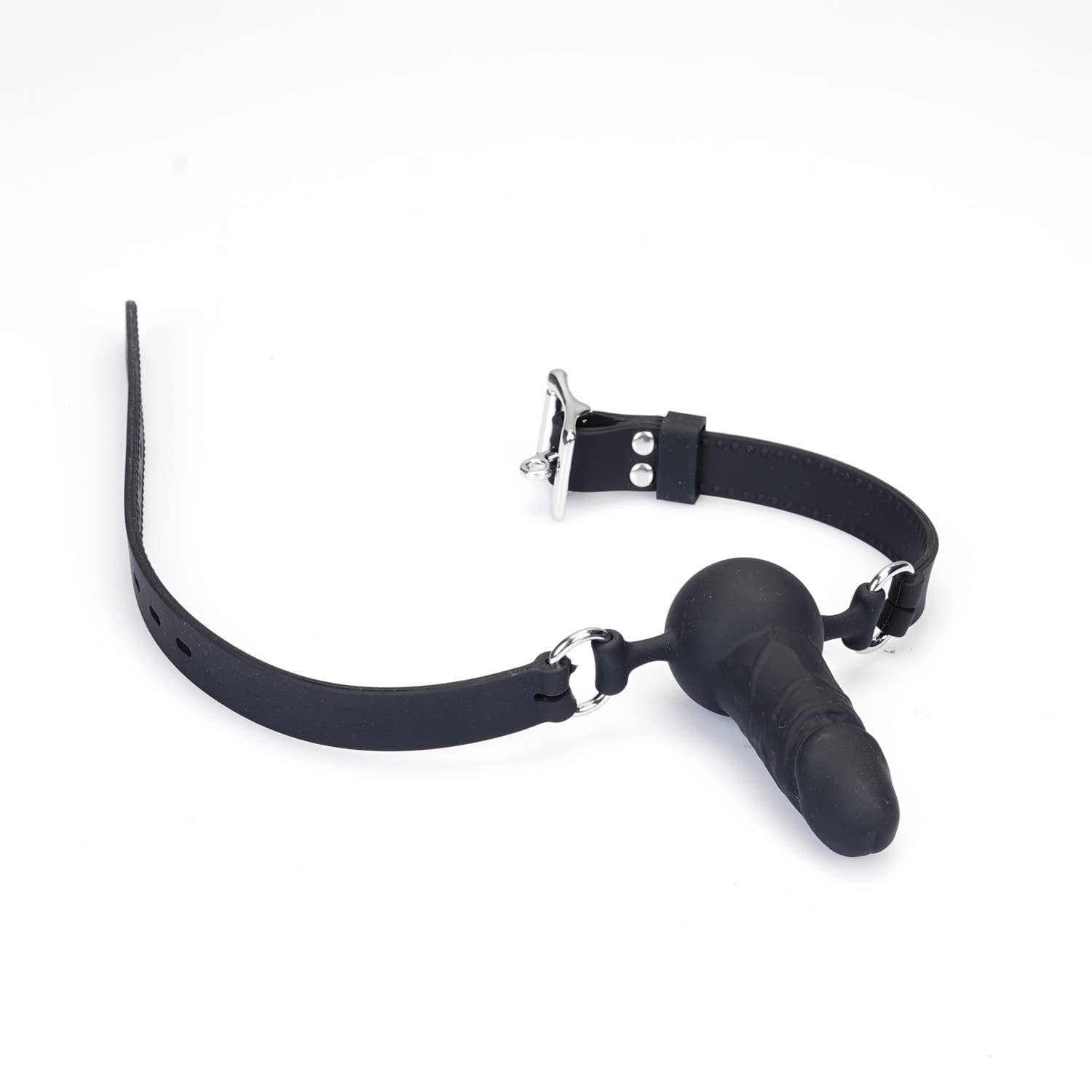 Food Grade Silicone Dildo Shape Gag with locking buck