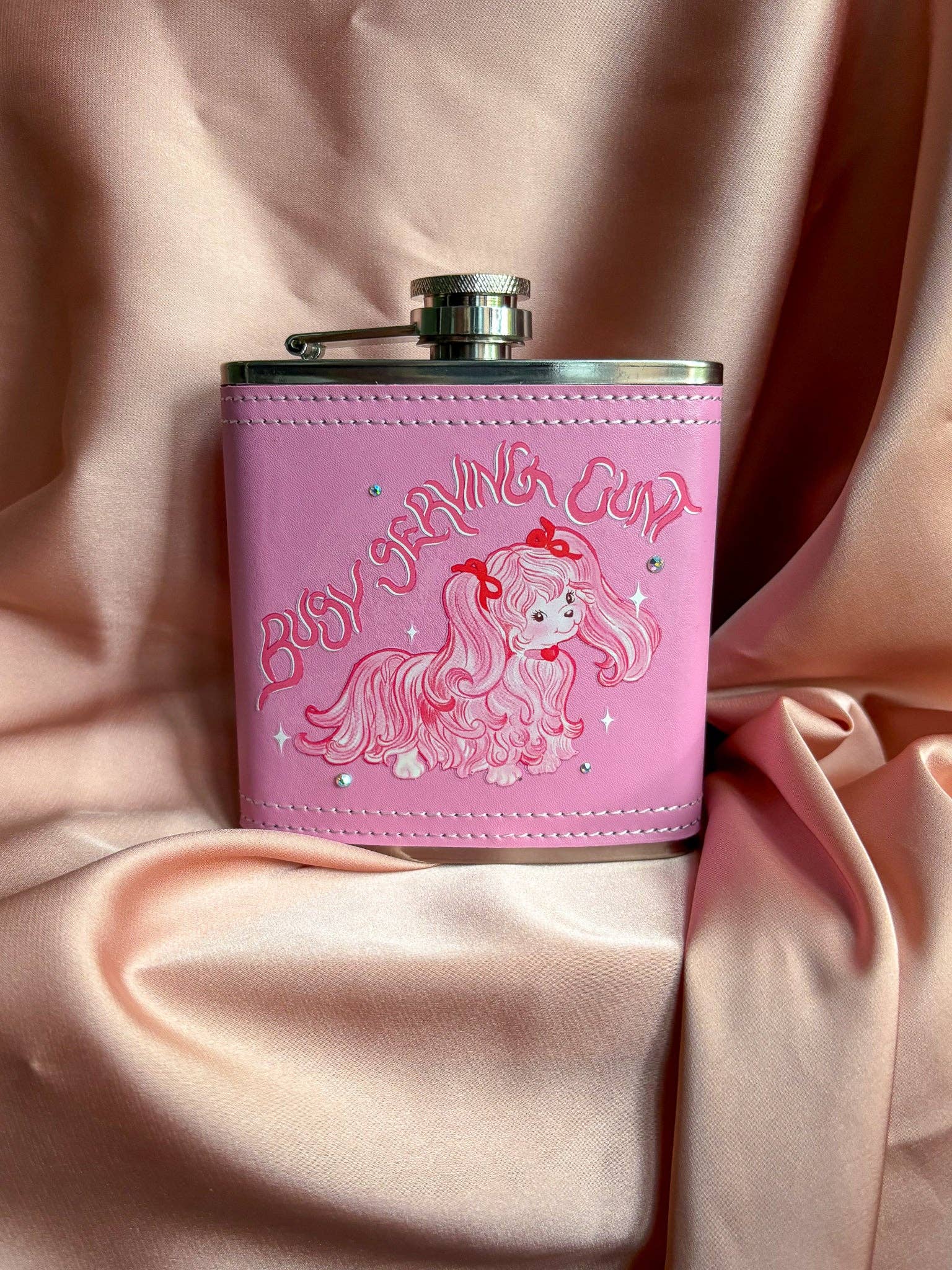 Busy serving c*nt hipflask: Black