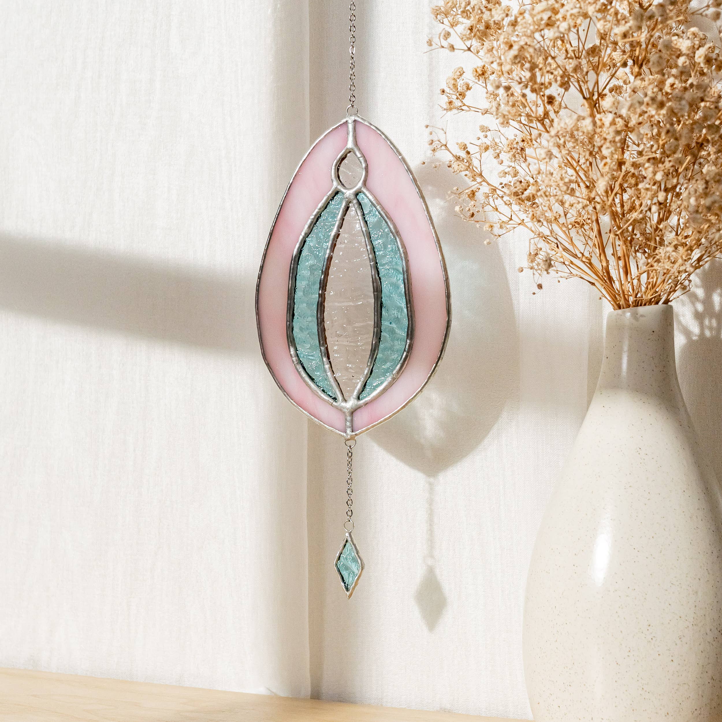 Stained Glass Vulva - Pink & Blue