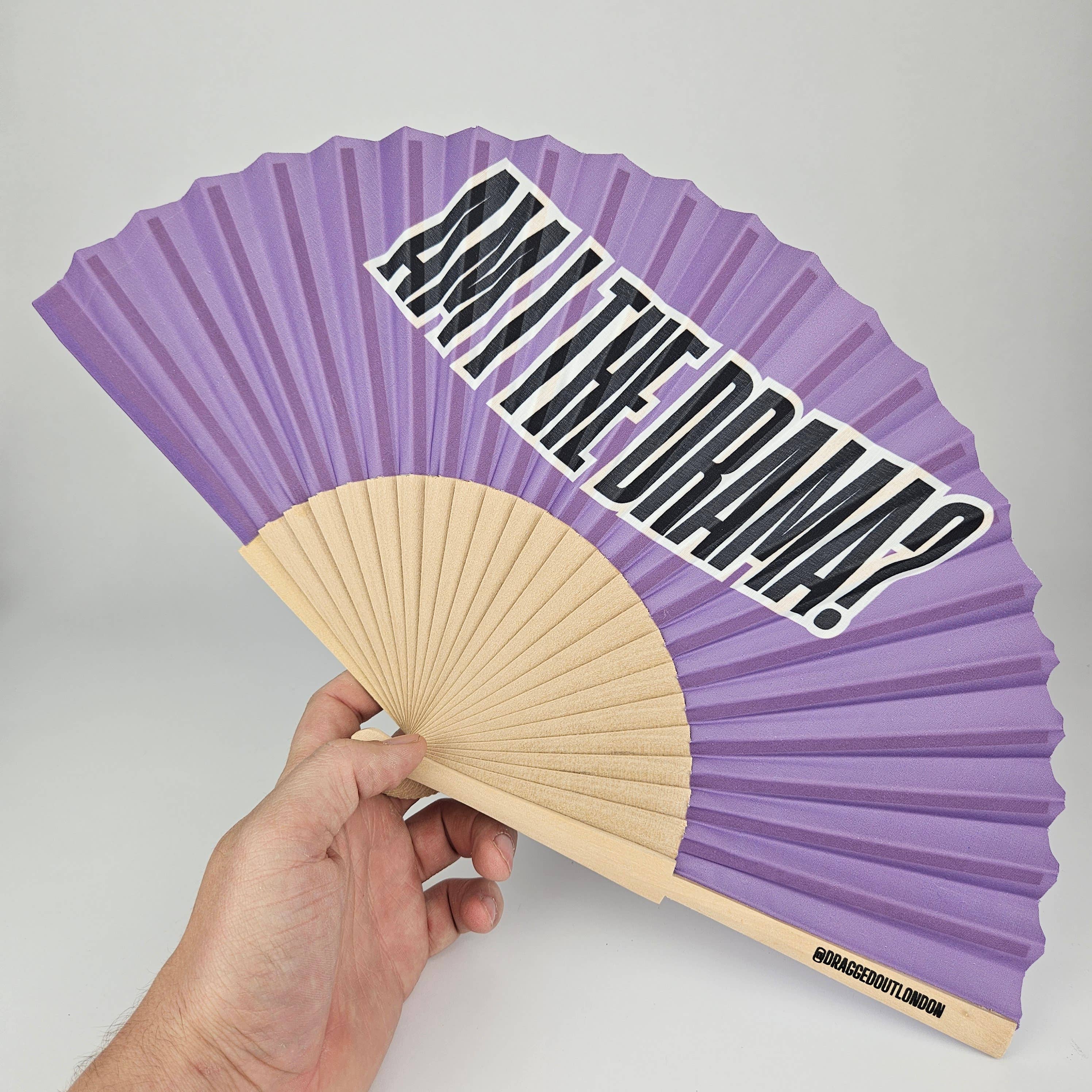 Small Folding Wood Hand Fan – Am I The Drama