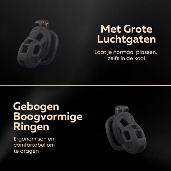 Quick Relief Elite Lock™ Nano - Chastity cage with 4 ring sizes