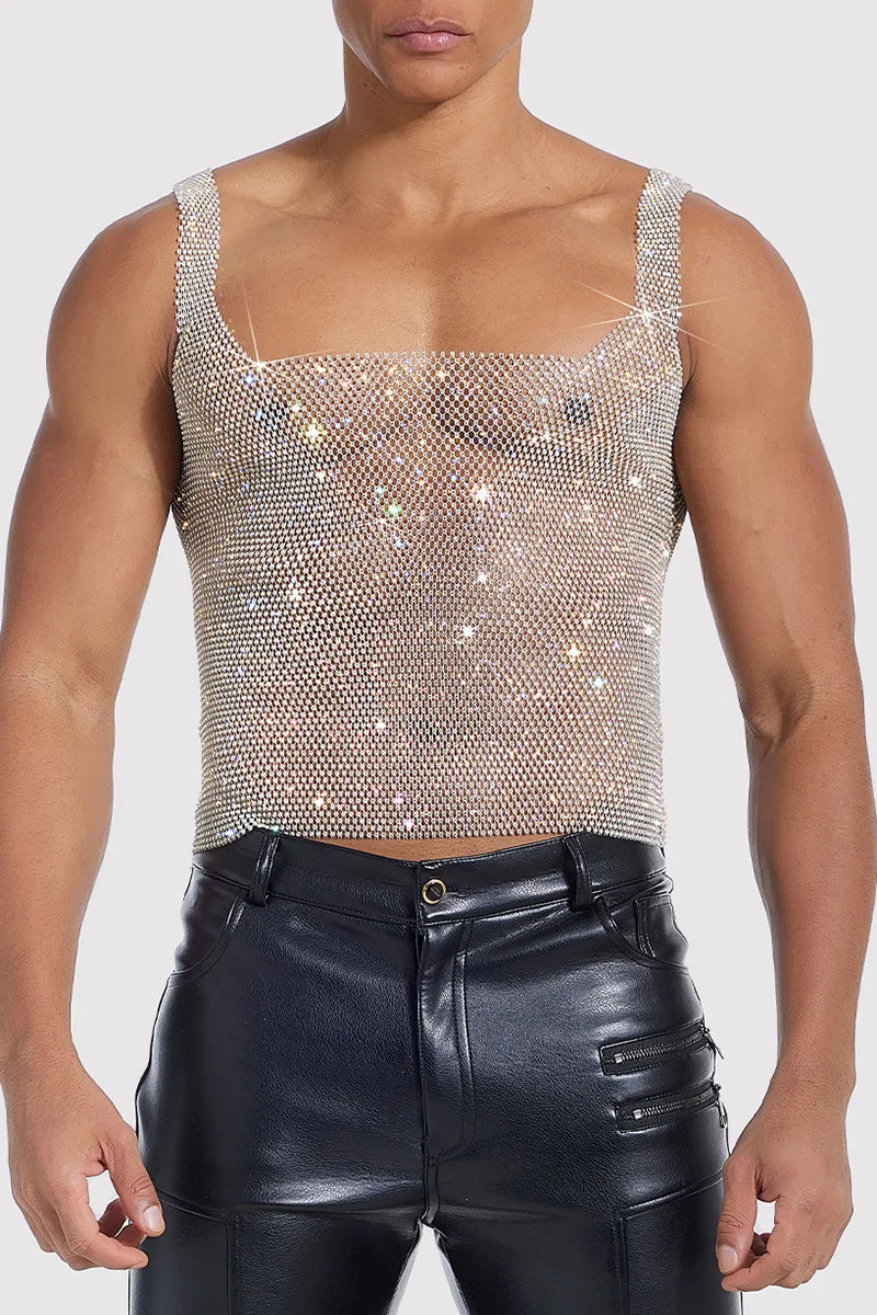 Champagne Rhinestone Top