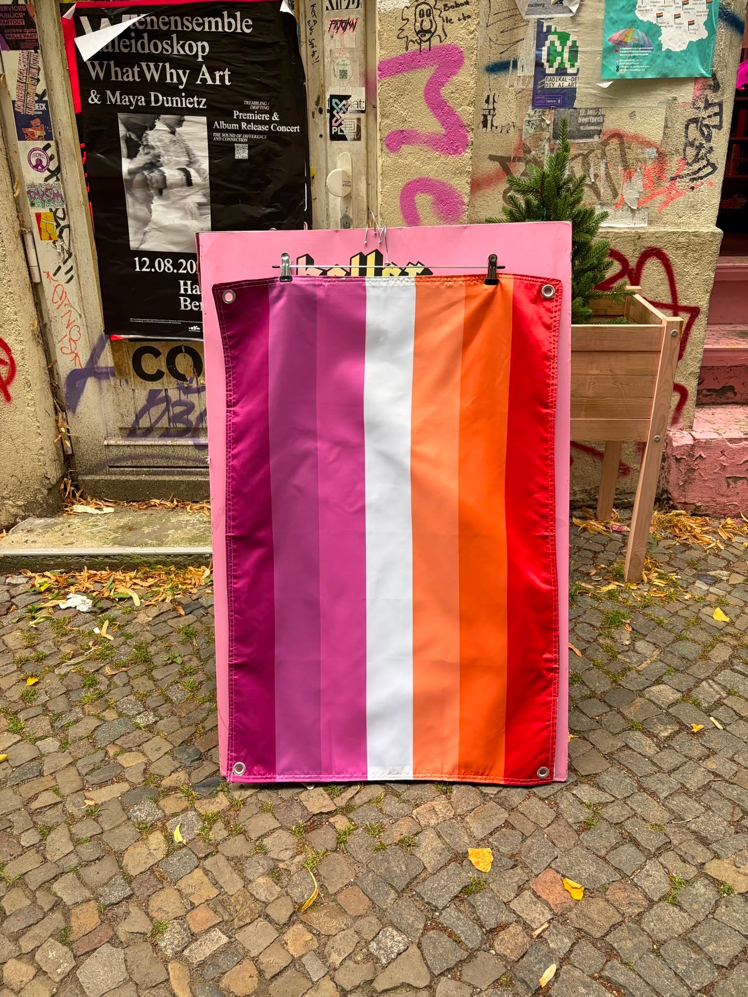 Double-sided Pride Flag "Progressive/Lesbian" 60x90 cm