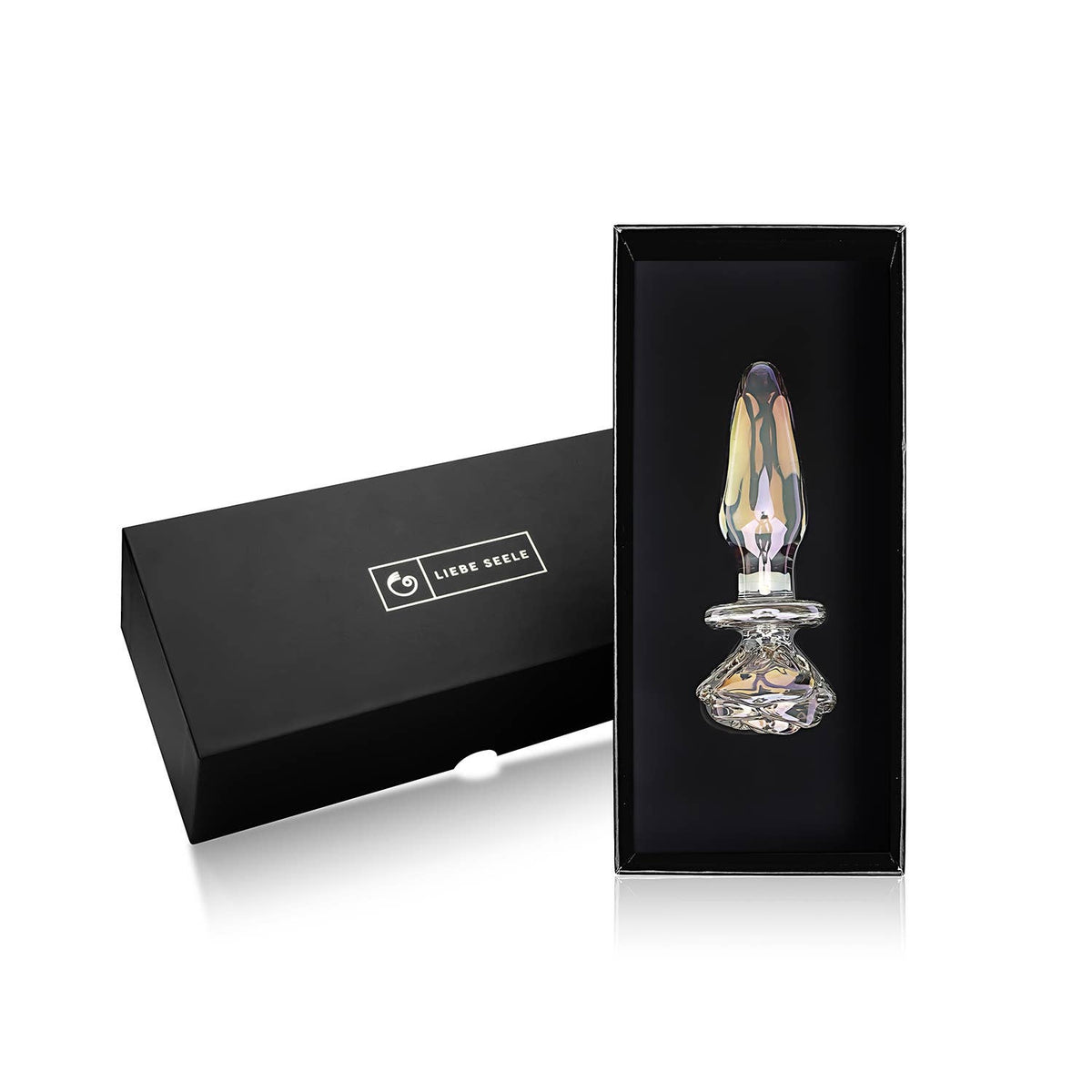 Liebe Seele Chroma Iridescent Sensual Glass Anal Butt Plug - Classic rose
