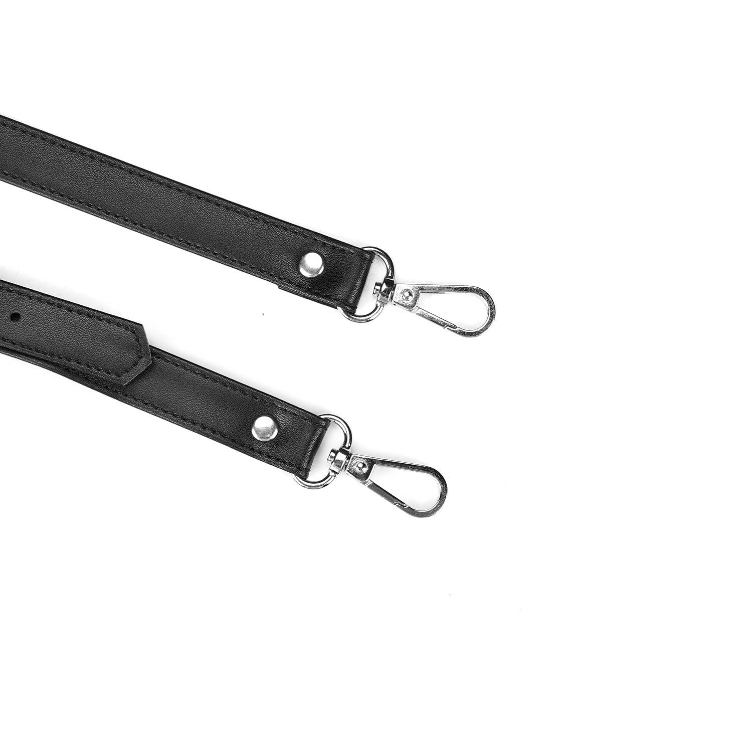 26cm high Black Bondage Bear Faux Leather