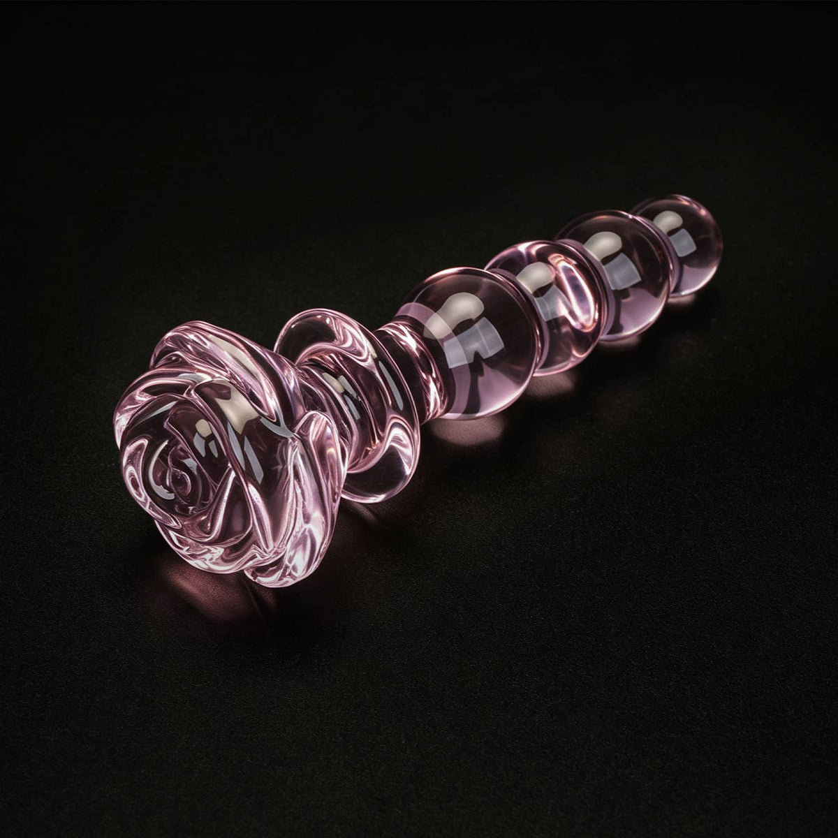 Liebe Seele Chroma Iridescent Sensual Glass Anal Butt Plug - Rose beads pink