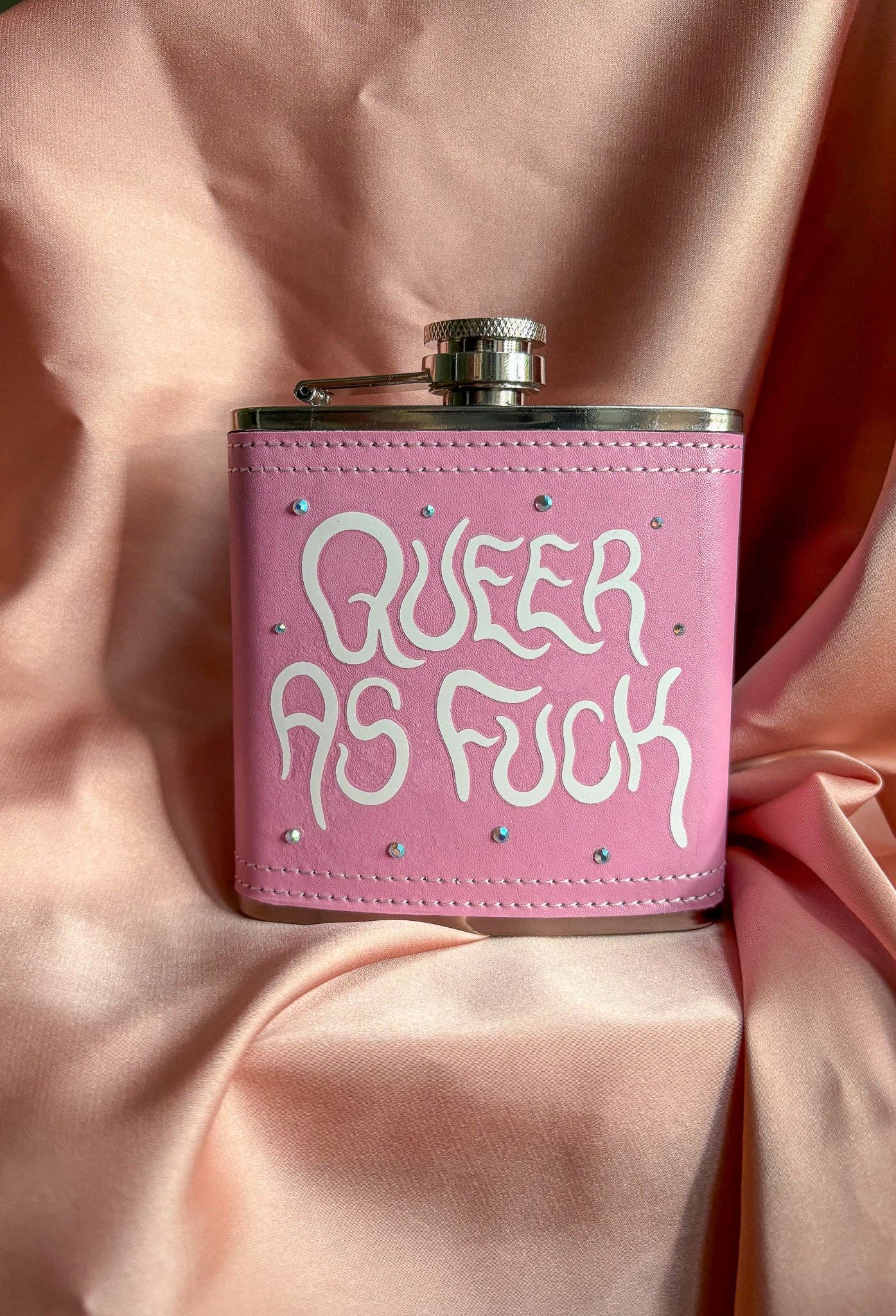 Queer as fuck hipflask: Pink