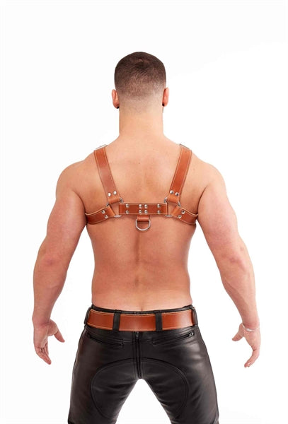 Mister B Leather Chest Harness Saddle Leather Brown