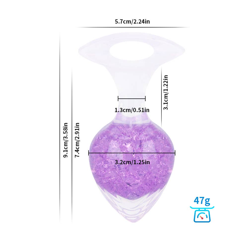 Heart-shaped Crystal Anal Plug - Purple: M: 3.9cm
