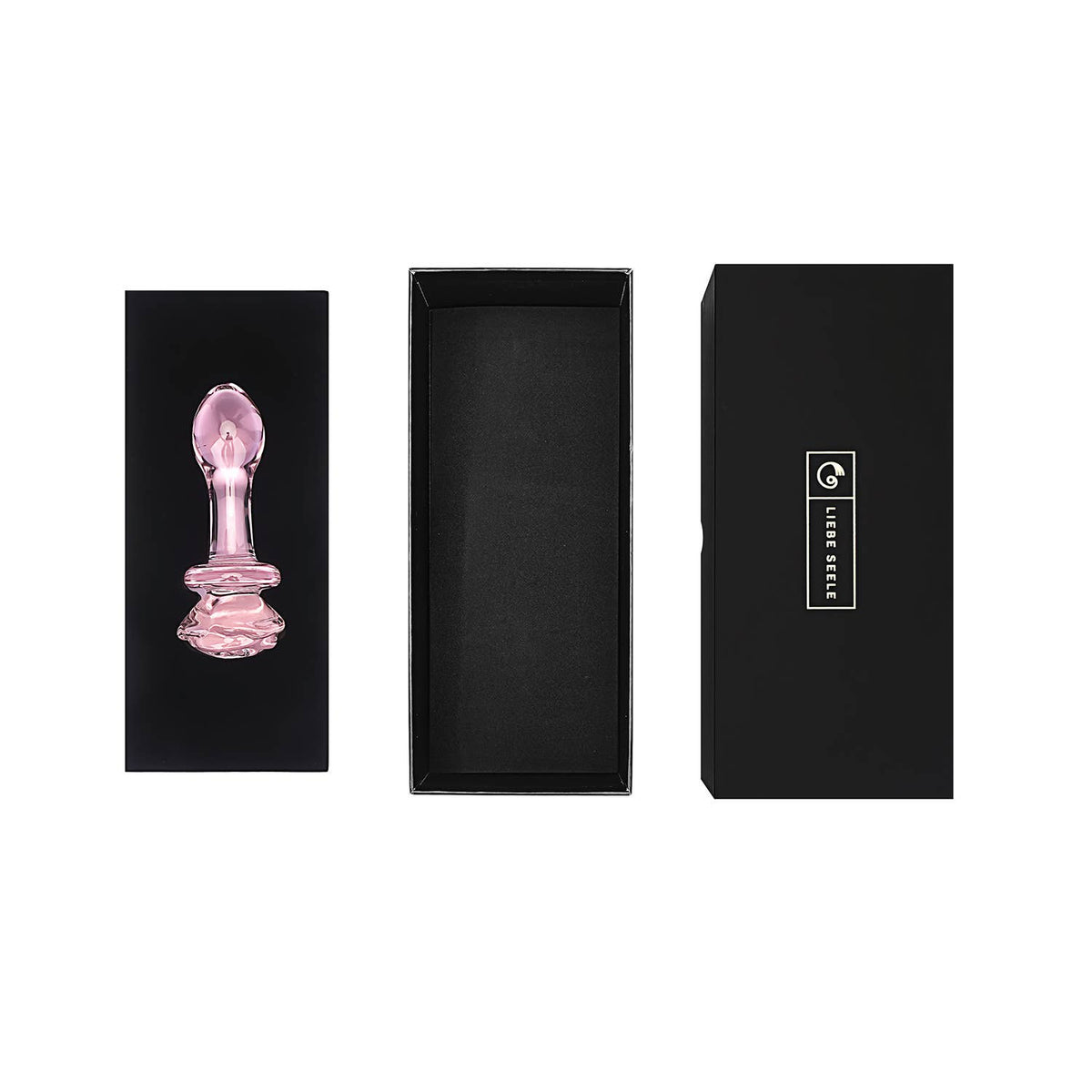 Liebe Seele Chroma Iridescent Sensual Glass Butt Plug Pink: Phallic rose M