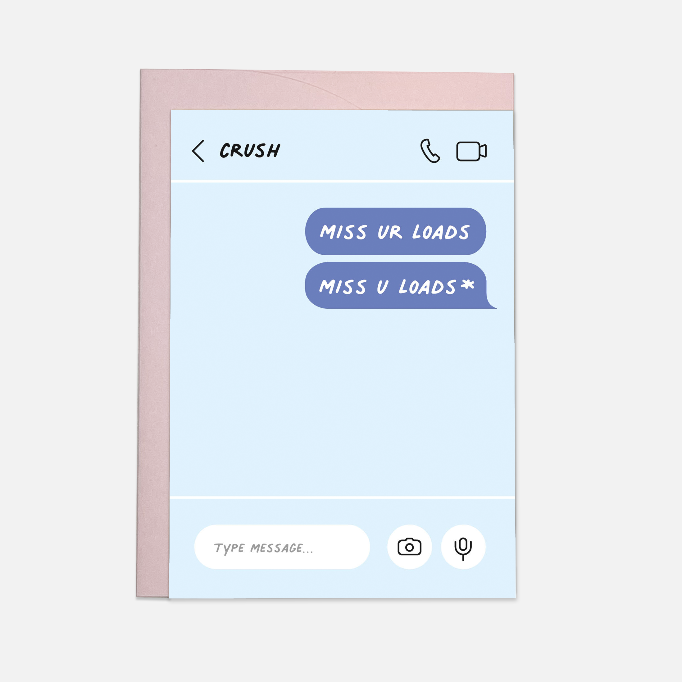 Miss u loads greeting card: Double folded