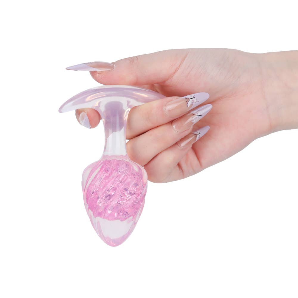 Icecream-shaped Crystal Anal Plug - Pink: S: 3.2cm