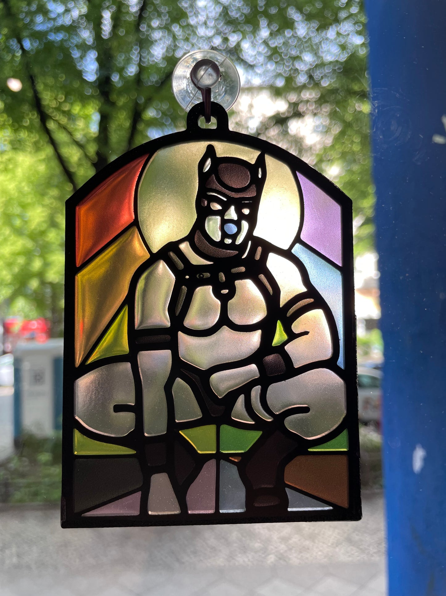 "Puppy Rainbow” Kinky Stained Glass Style Resin Art