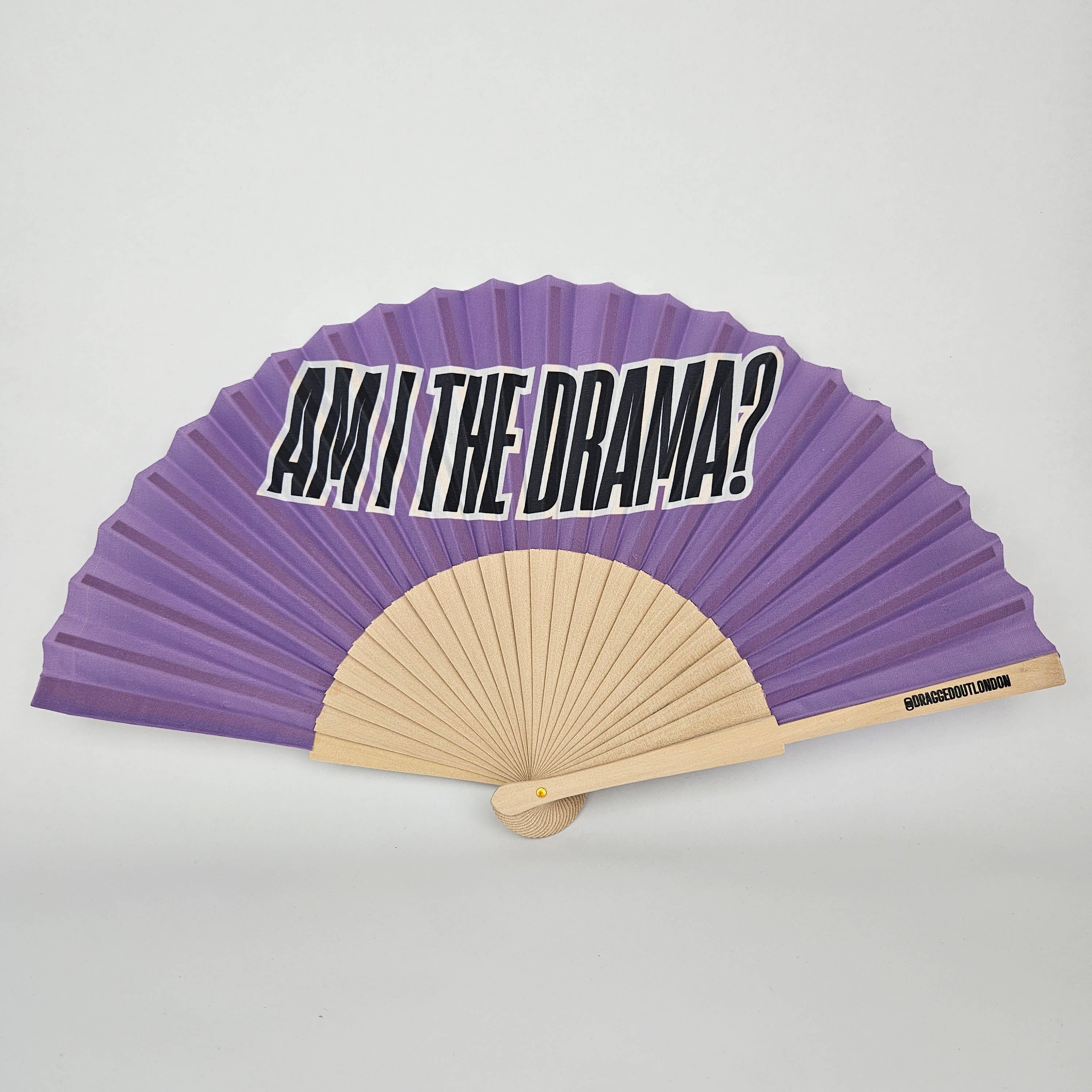 Small Folding Wood Hand Fan – Am I The Drama