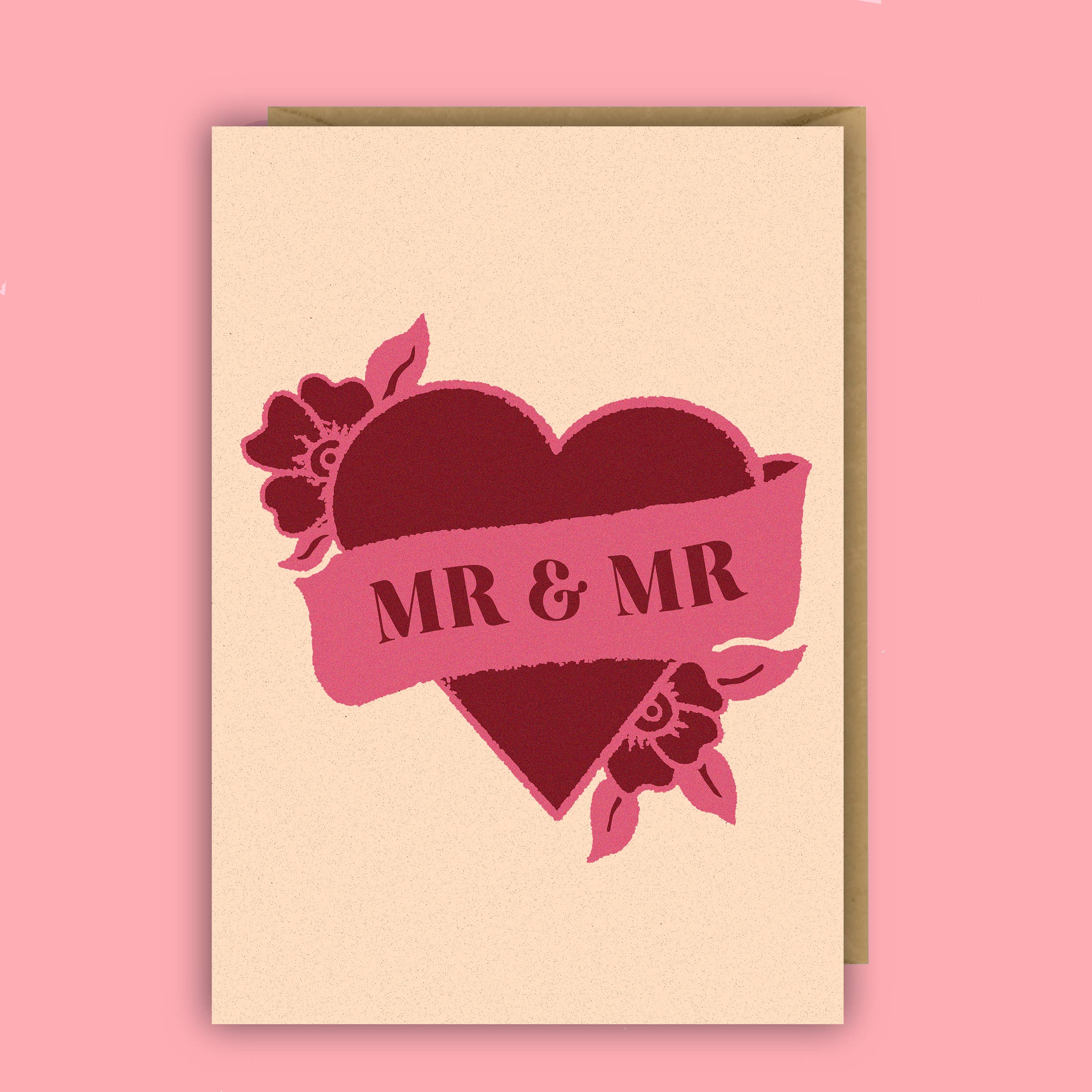 Gay wedding card Mr and Mr, tattoo card, emo wedding, lgbtq+