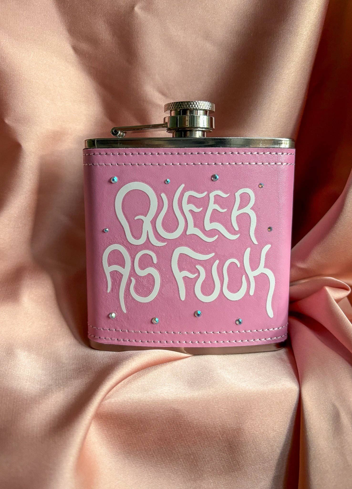 Queer as fuck hipflask: Black