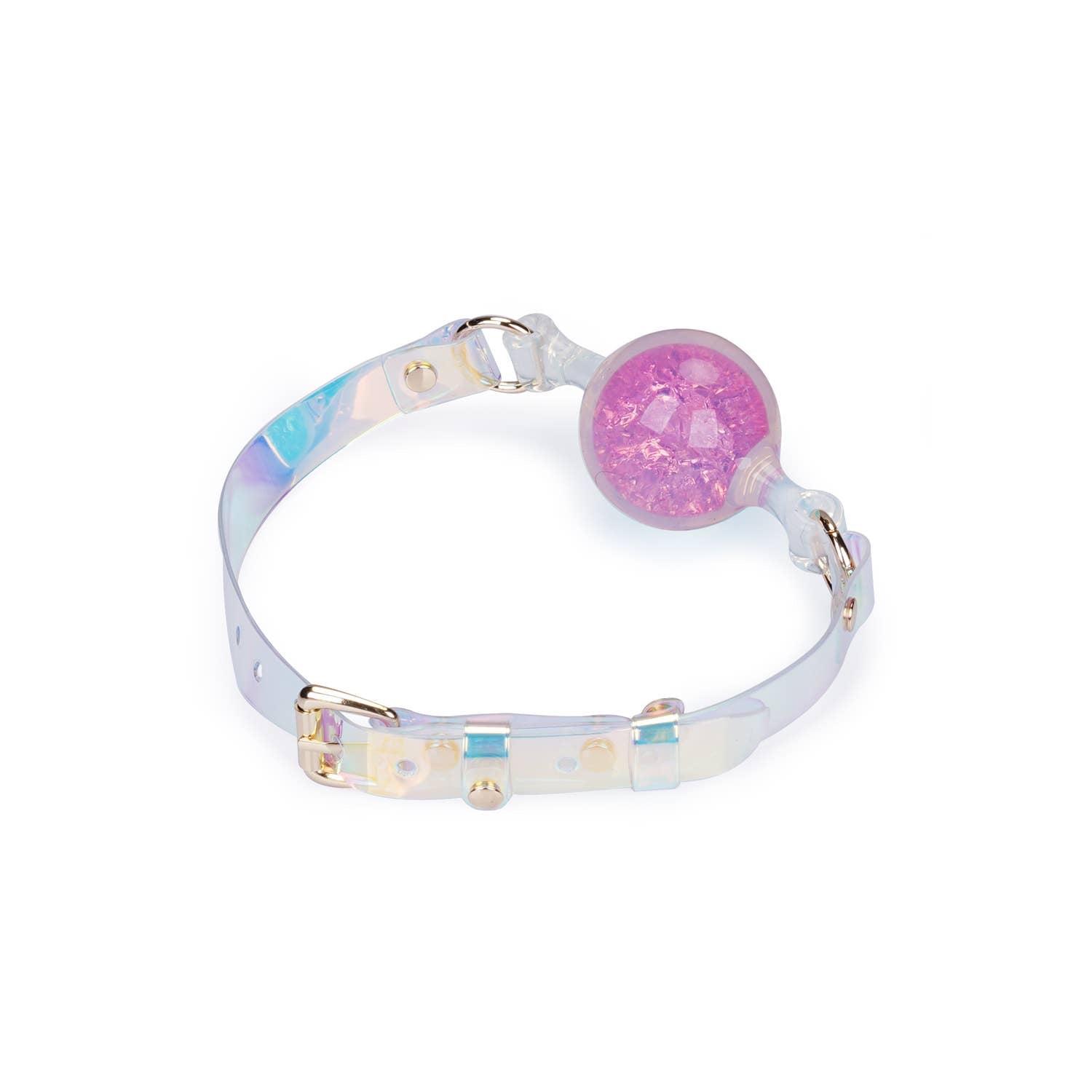 Crystal Ball Gag - Pink: S: 4 cm ball