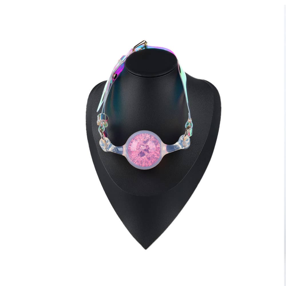 Crystal Ball Gag - Pink: S: 4 cm ball
