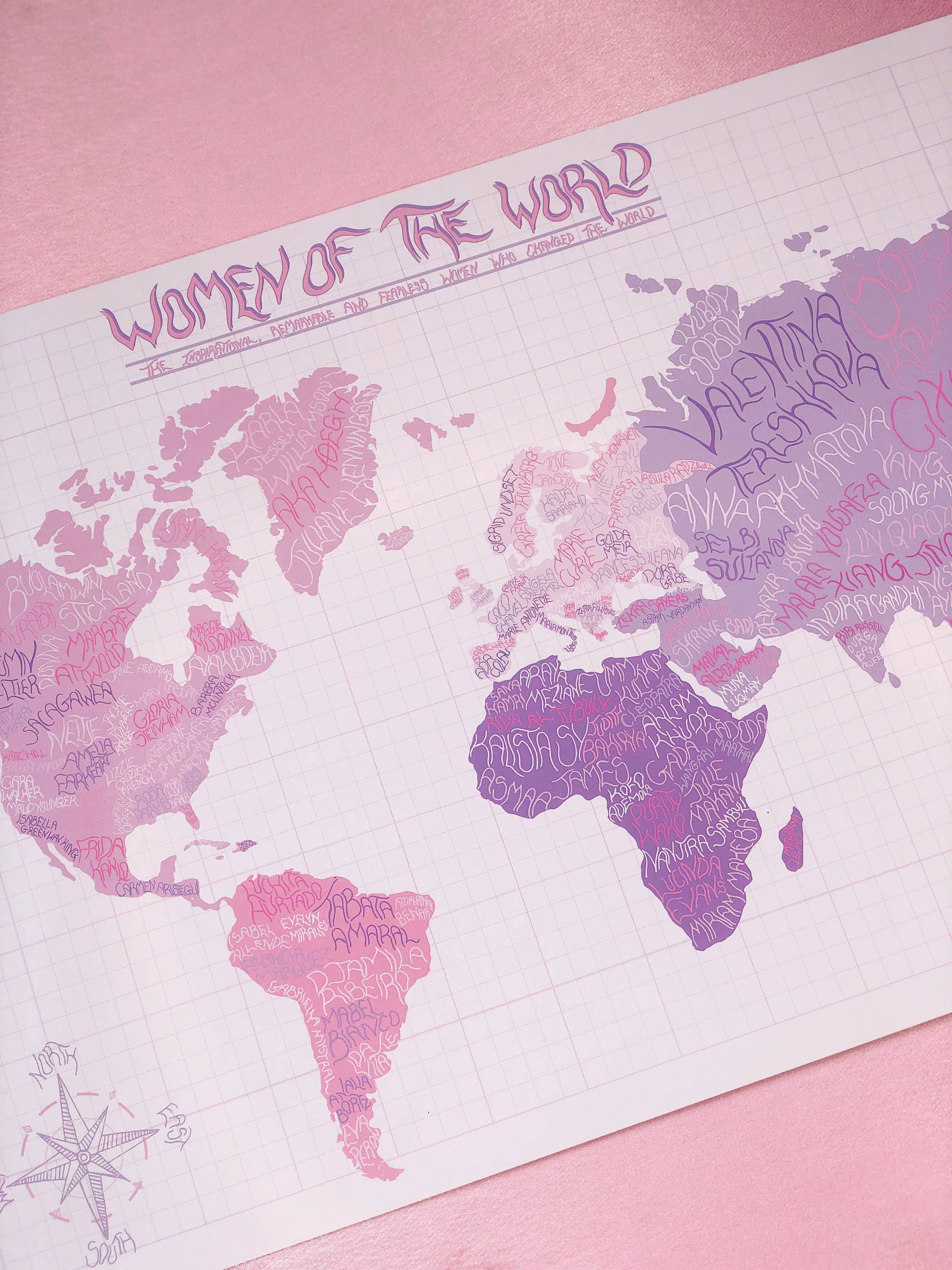 Women of the World Map purple!: A3