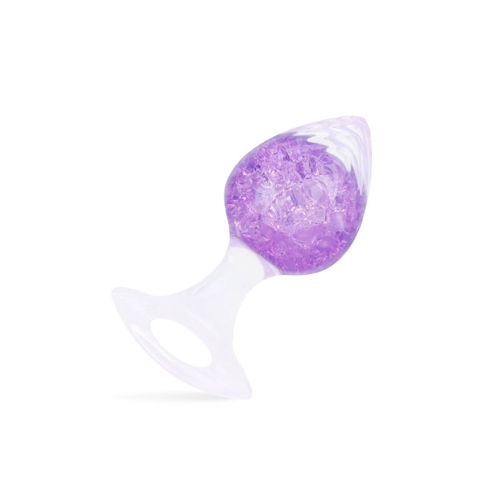 Heart-shaped Crystal Anal Plug - Purple: L: 4.5cm