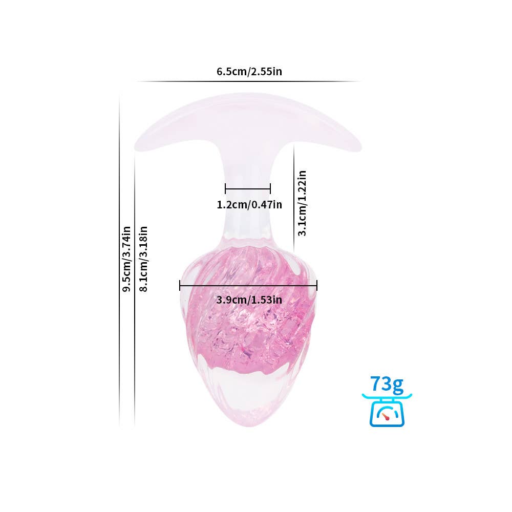 Icecream-shaped Crystal Anal Plug - Pink: L: 4.5cm