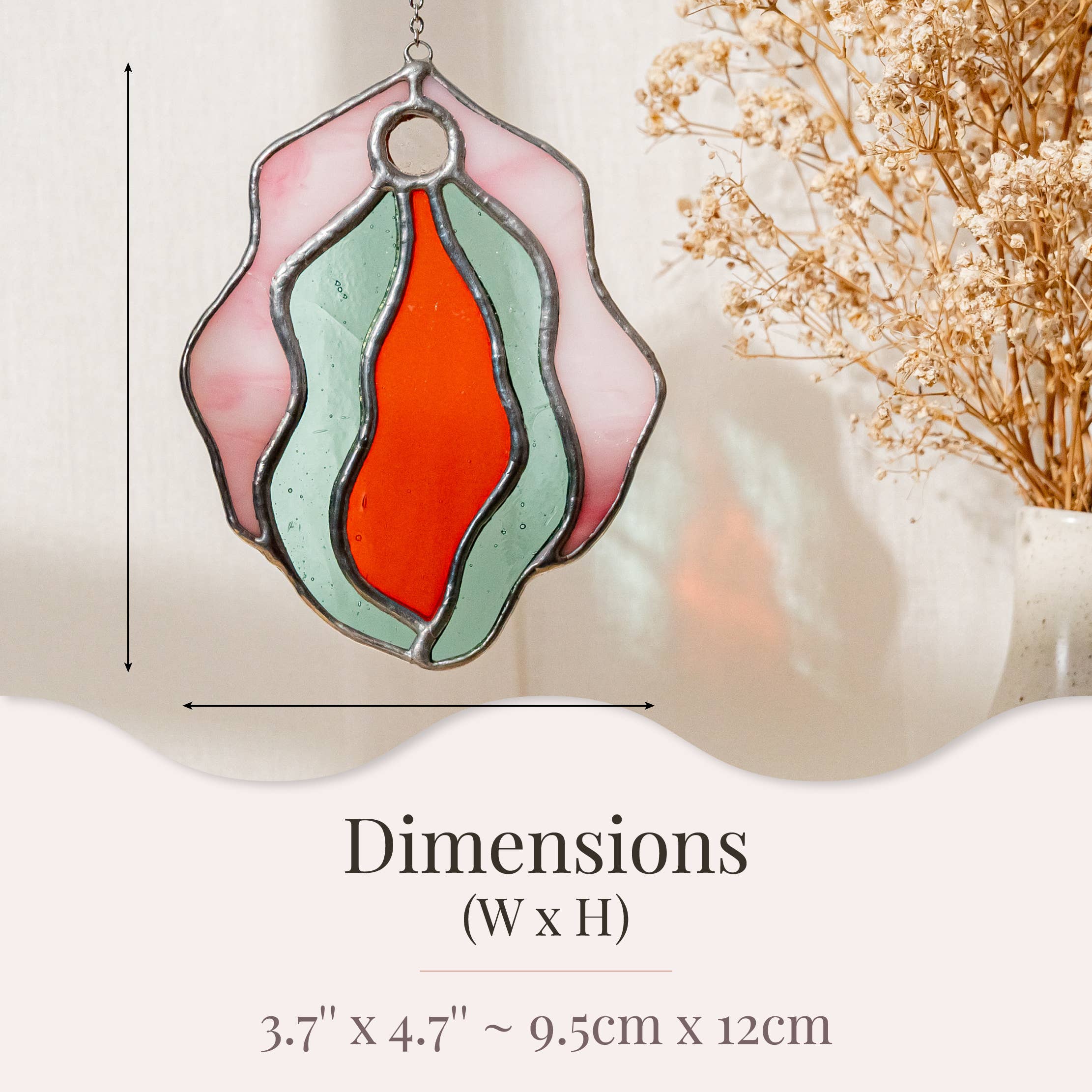 Stained Glass Vulva - Pink / Mint / Orange