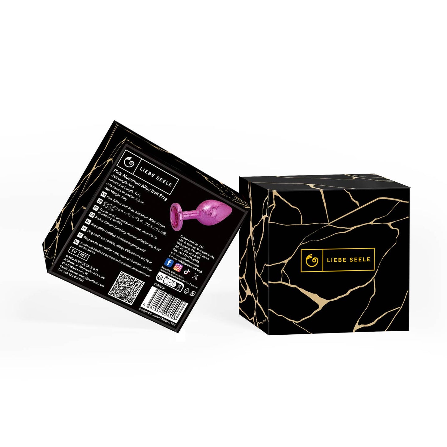 Pink Blue Aluminum Alloy Butt Plug