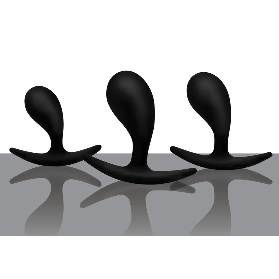 Curved Anal Trainer Set "Dark Droplets" Black