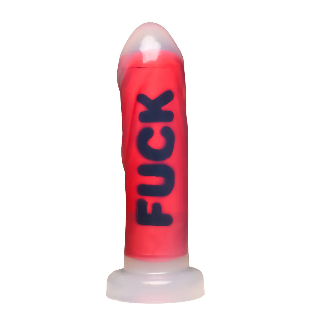 FUCK Silicone Dildo Clear/Red/Black