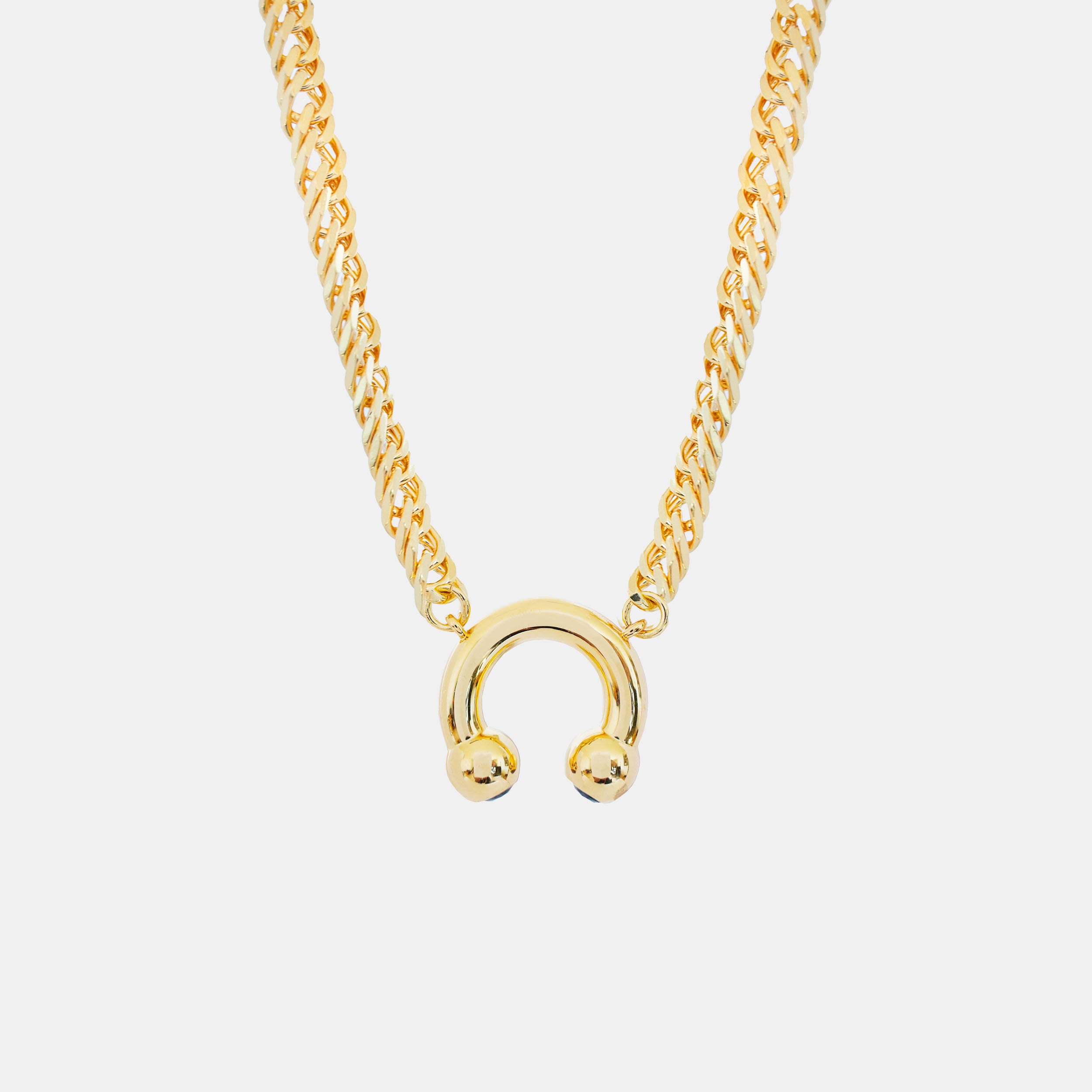 PRINCE ALBERT GOLD PENDANT CHUNKY NECKLACE