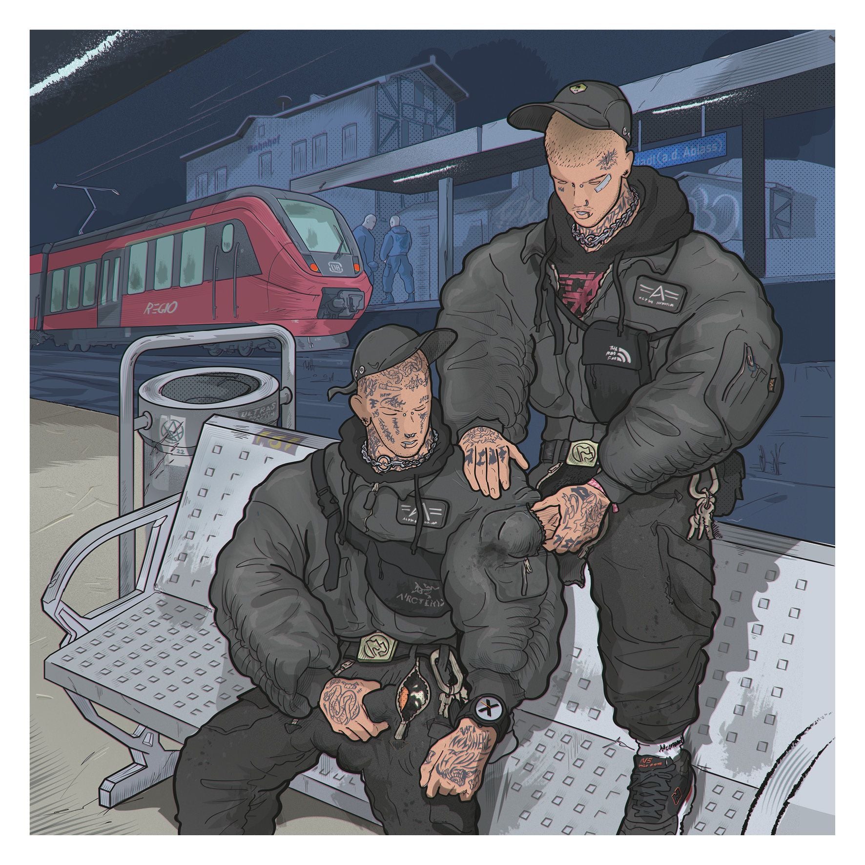 Andy Warlord "Bahnsteig" Print 30x30 cm