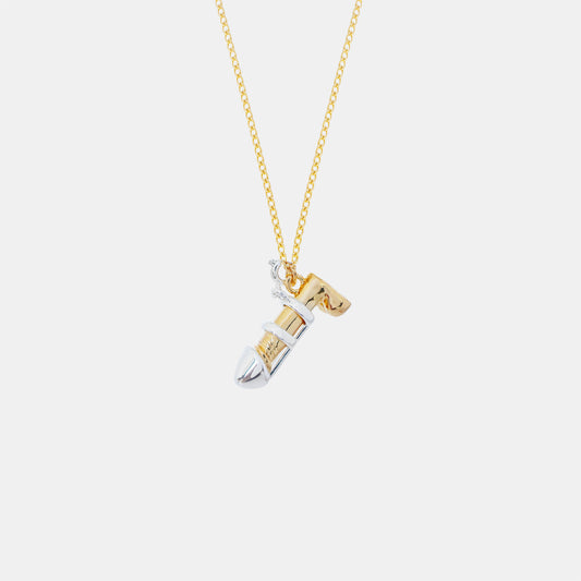 CAGED DICK GOLD PENDANT NECKLACE