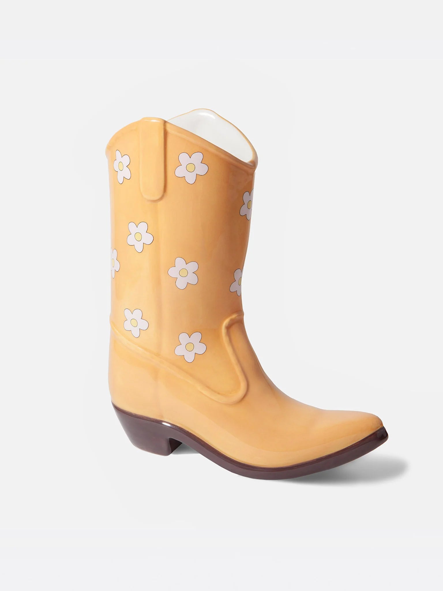 Cowboy Boot Vase Yellow