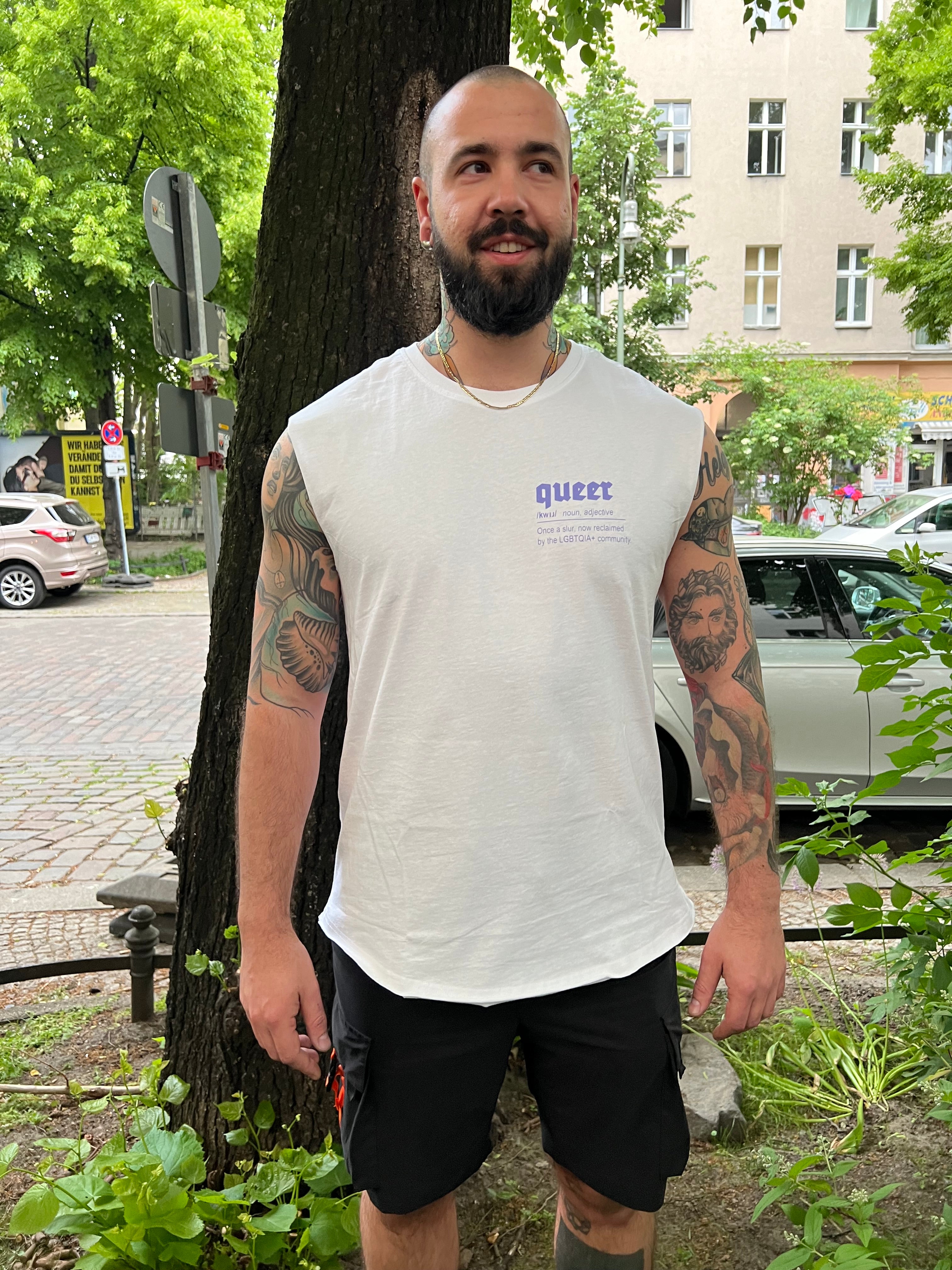 QUEER Keller Kreuzberg Sleeveless T-shirt - White & Lilac