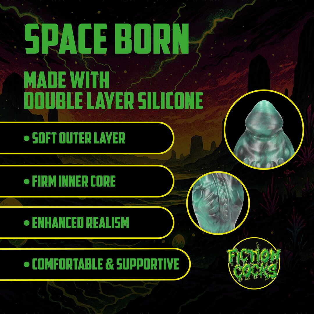 "Space Born" Silicone Egg Plug Green/Black