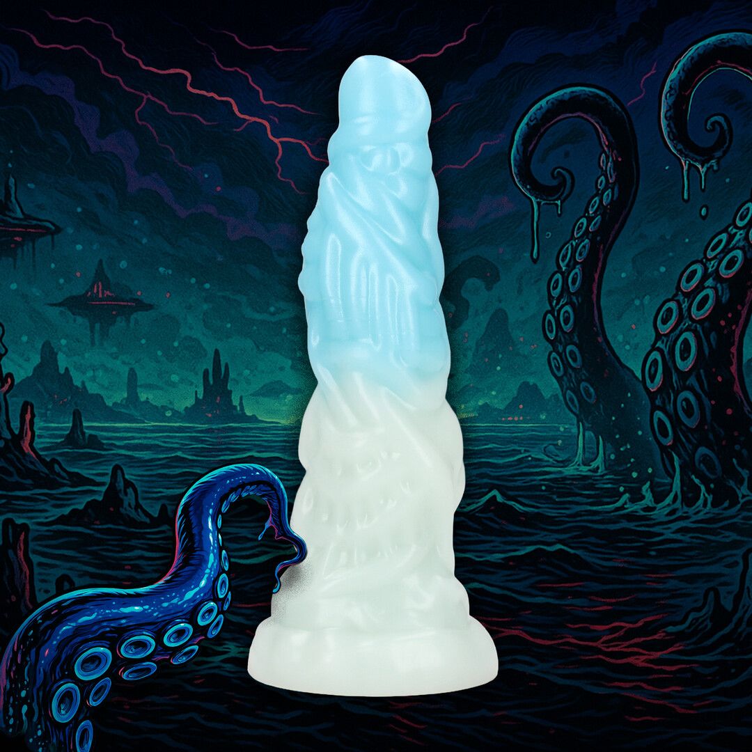 "Vein Master" Silicone Dildo Blue/White