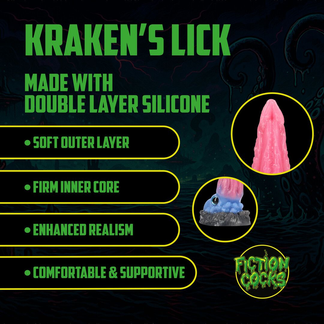 "Kraken's Lick" Silicone Dildo Blue/Red
