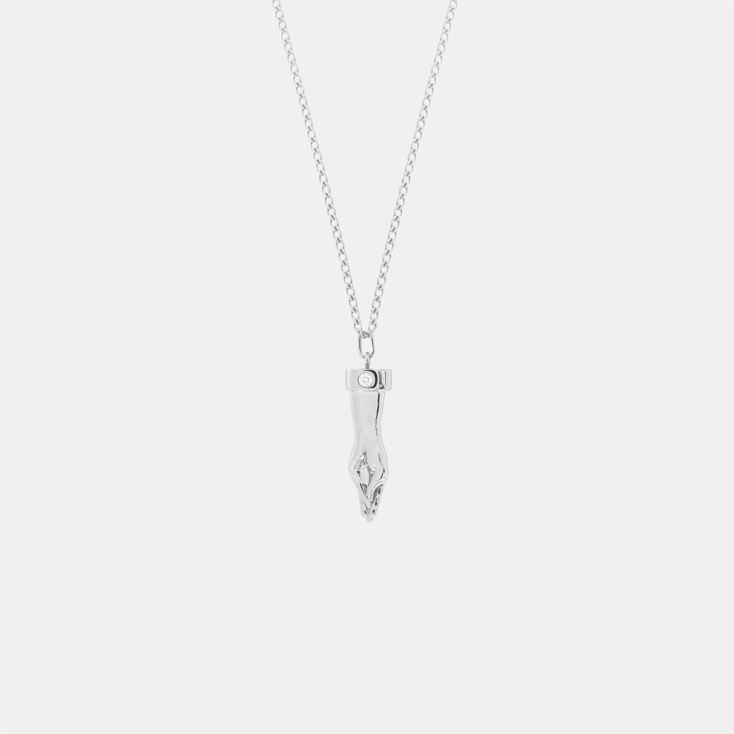 FISTING FRIEND SILVER PENDANT NECKLACE