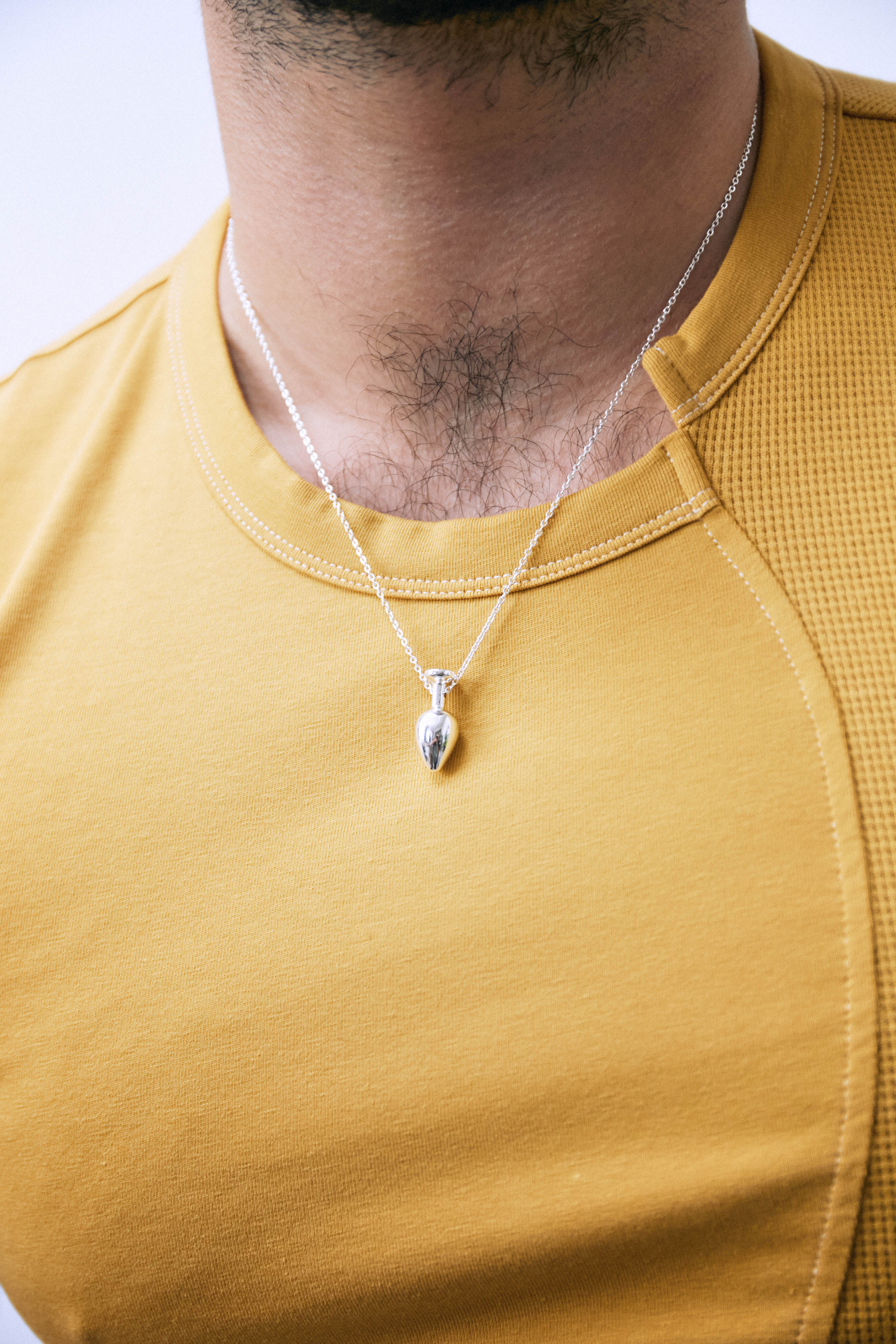 BUTT PLUG SILVER PENDANT NECKLACE