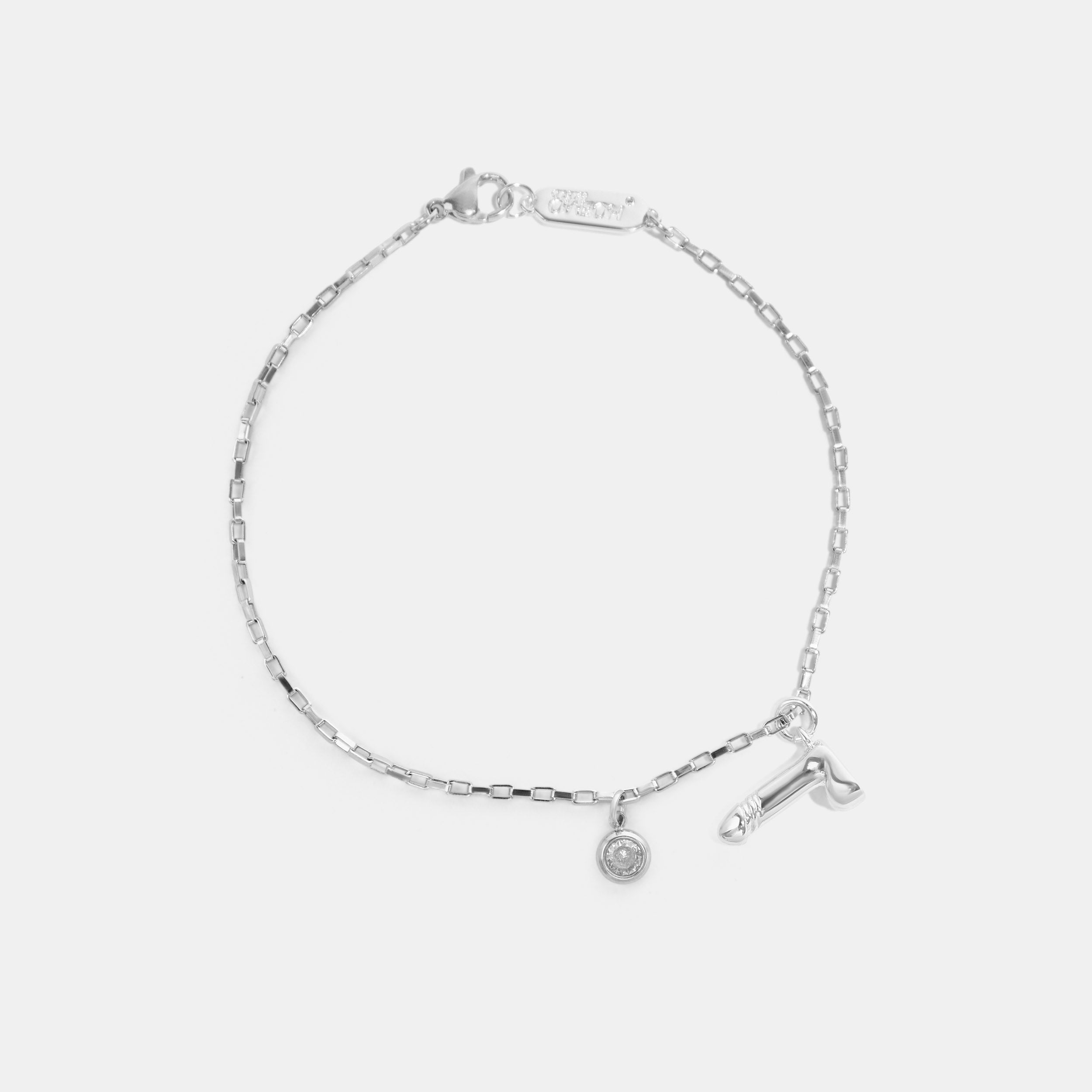 DIAMOND DICK CHARM CHAIN BRACELET (Silver & Gold)
