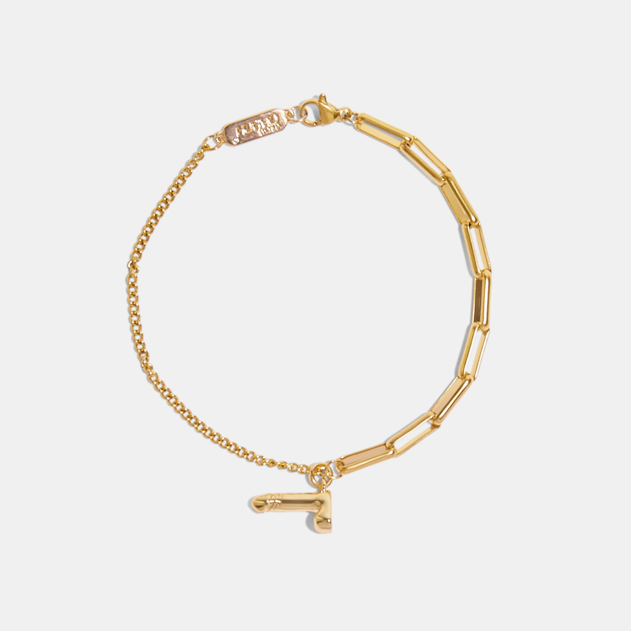 MIS MATCH DICK CHARM CHAIN BRACELET