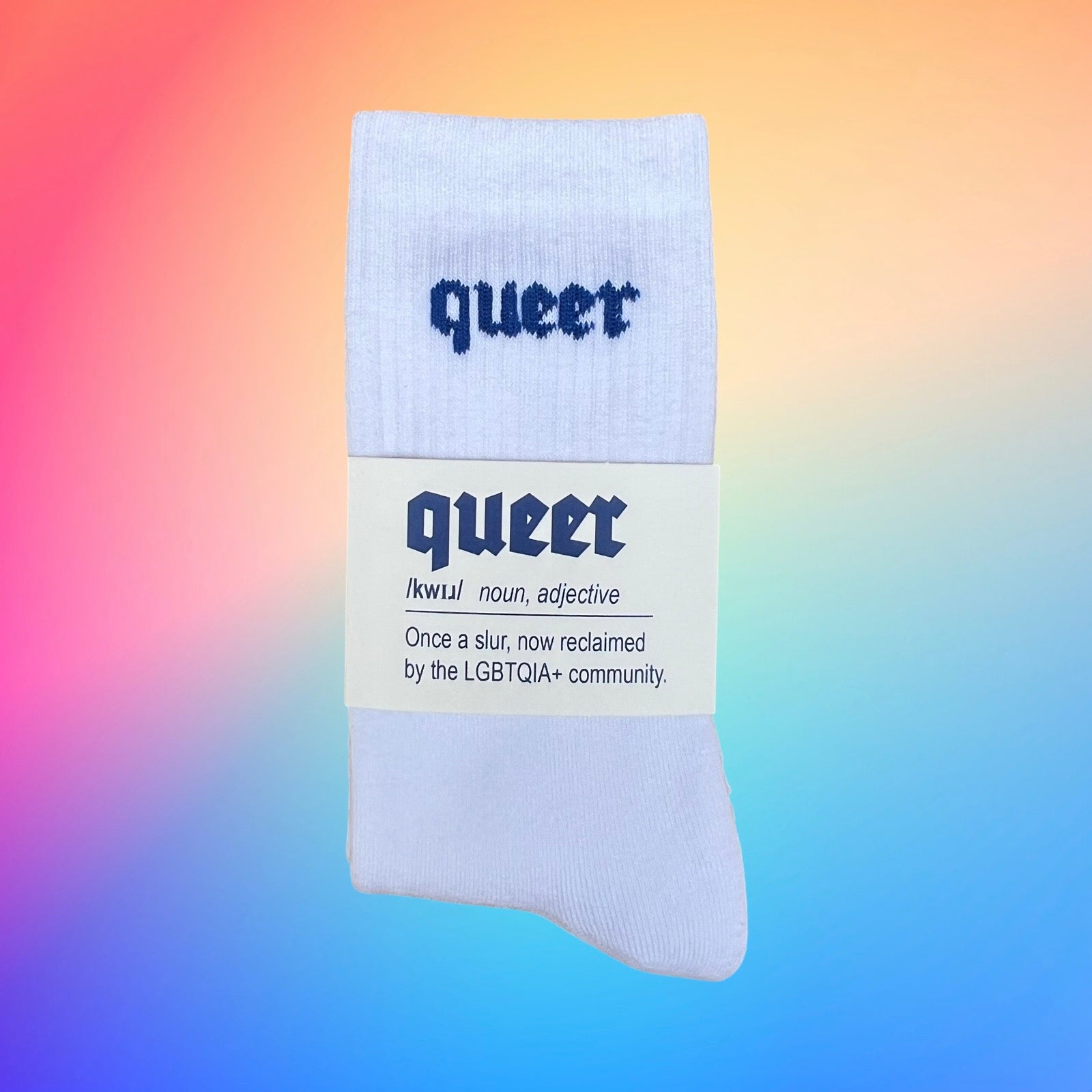QUEER Socks - White / blue