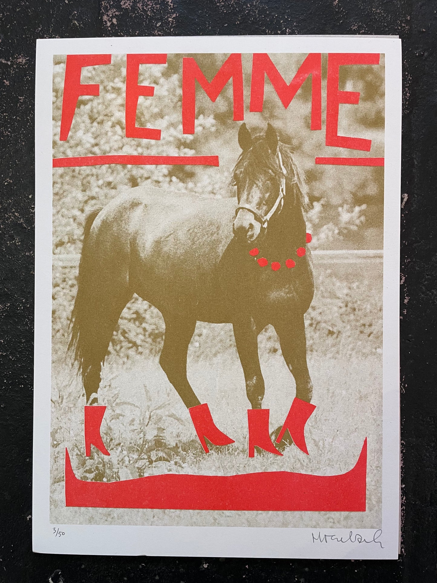 Femme Red - Riso print by Stef Mosebach