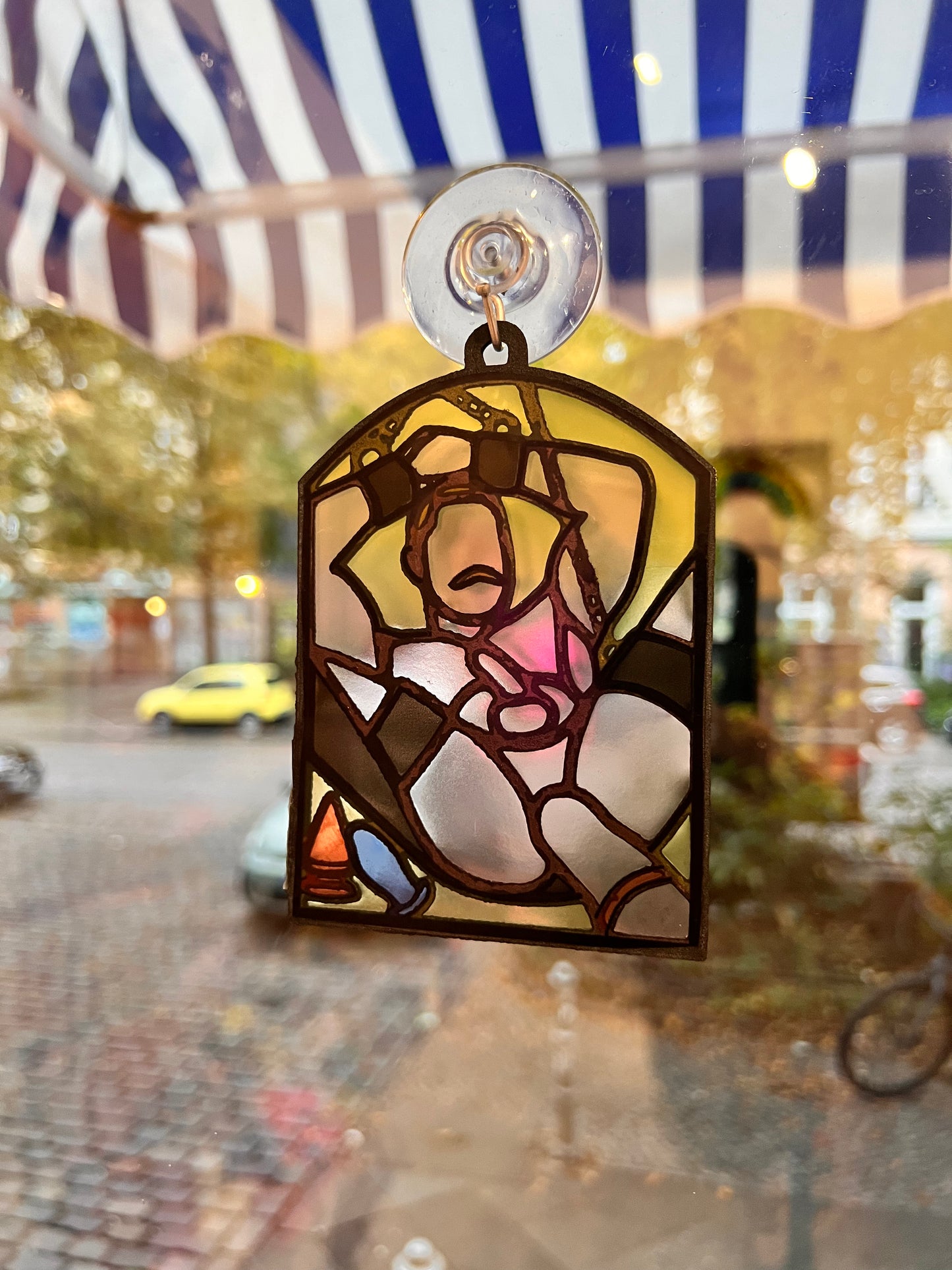 "Sling Fist" Kinky Stained Glass Style Resin Art