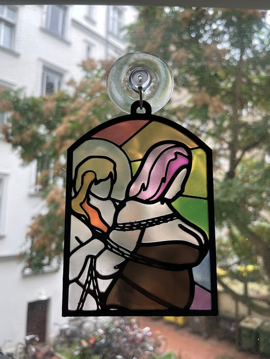 "Sapphic Bound" Kinky Stained Glass Style Resin Art